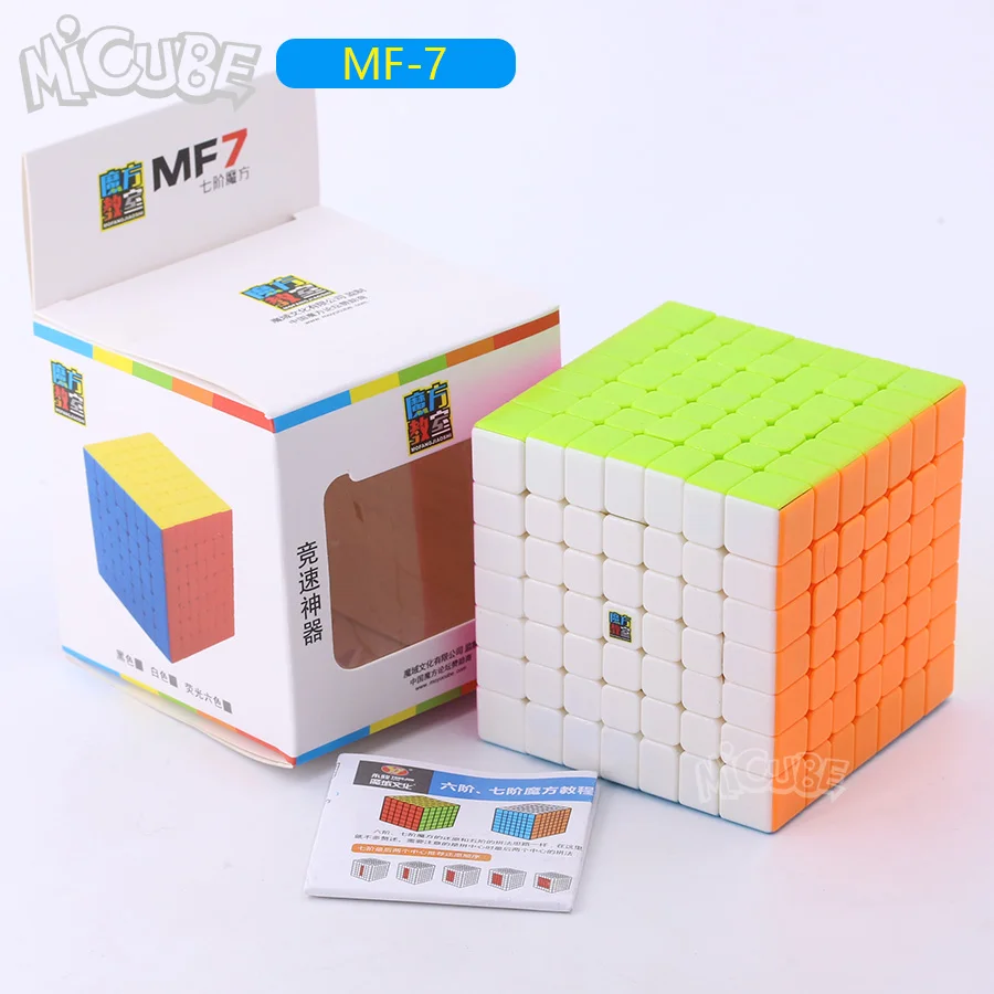 Stickerless MofangJiaoshi MF7 7x7x7 куб скорость 7 слоев черный стикер Нео головоломка 7x7 Cubo Magico 7*7*7 обучающие игрушки для детей - Цвет: Stickerless