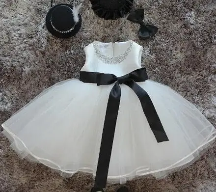 2016 г. Белые шифоновые платья на крестины для маленьких девочек Vestido batizado branco с