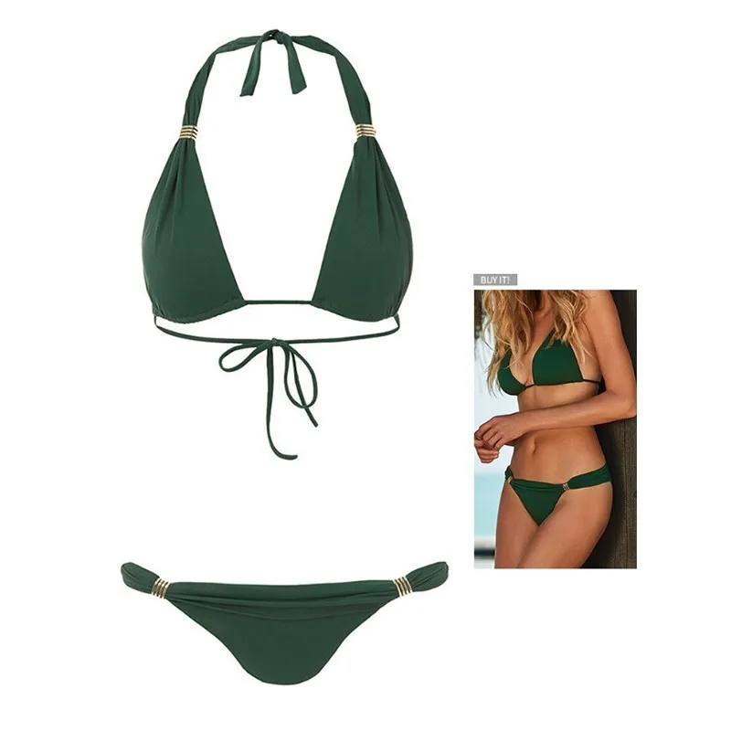 New Women Sexy Bikinis Push Up Swimsuit Halter Brazilian Swimwear Bikini Set Two Pieces Swim Bathing Suit Elastic Female Biquini |