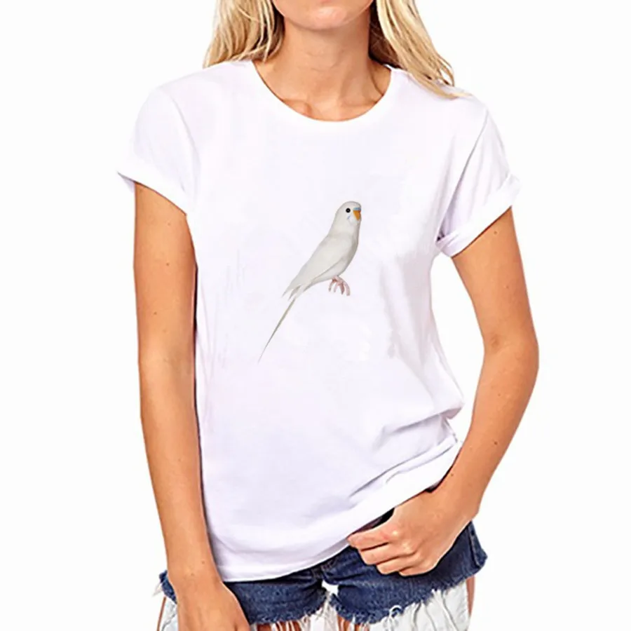 Женские Белые футболки YEMUSEED с голубями коротким рукавом Топы Harajuku женские топы