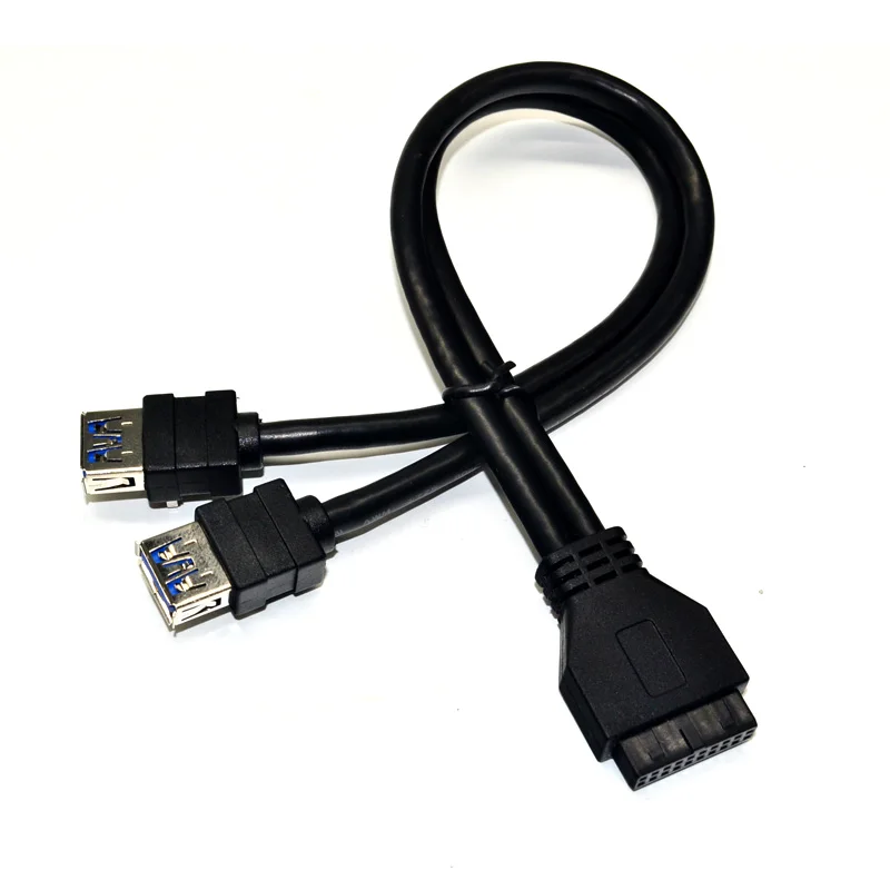 Высокоскоростной Кабель USB 3 0 с двумя портами 20 контактный концентратор адаптер