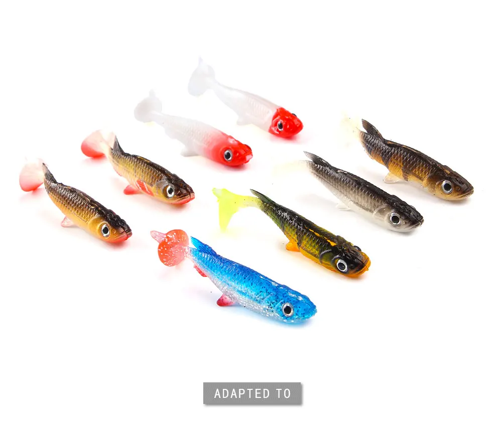 FTK 6CM/5.5G Soft Lure 5pcs/lot for Fishing Shad Fishing Bass Lure Fishing Worm Swimbaits Jig Head Soft Lure Fly Fishing Bait