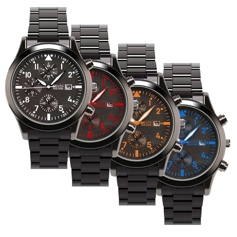 2018 часы мужские люксовый бренд сталь Дата Бизнес Relogio Masculino Reloj Hombre кварцевые