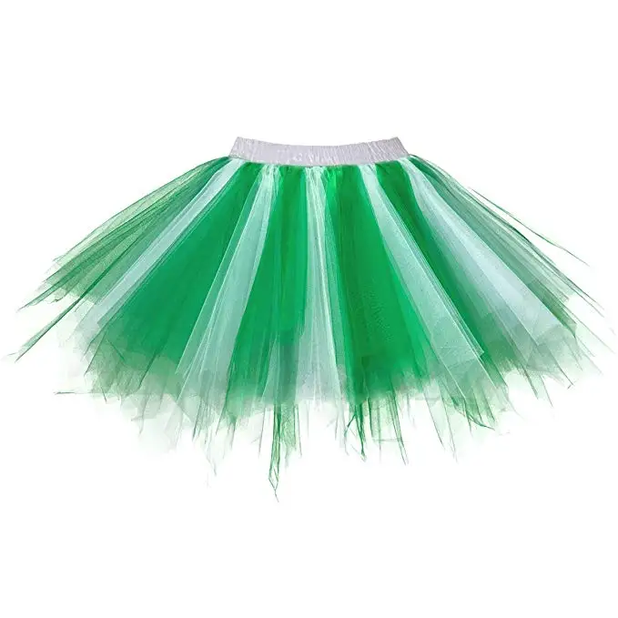 Многоцветный короткий тюль для нижней юбки женские эластичные слои летняя юбка