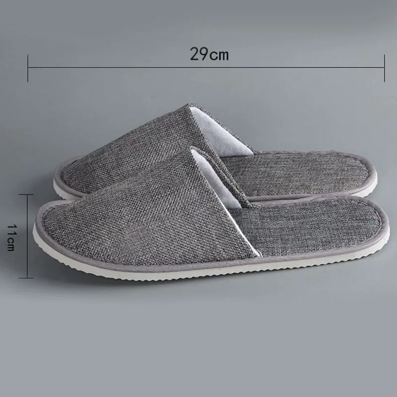 New Home Slippers Hotel Beauty Salon Travel Disposable Slippers Couple Models Linen Soft Comfortable Light Room Slippers Men