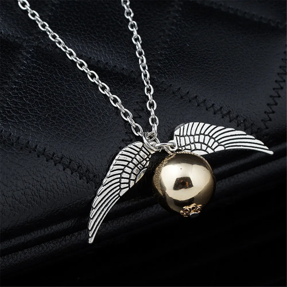 Трендовое ожерелье с подвеской Harry P Deathly Hallows золотое круглыми шариками и двойным