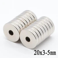 50pcs 20x3 mm hole 5 mm n35 super permanent round countersunk head ring magnet rare earth magnet strong magnetic