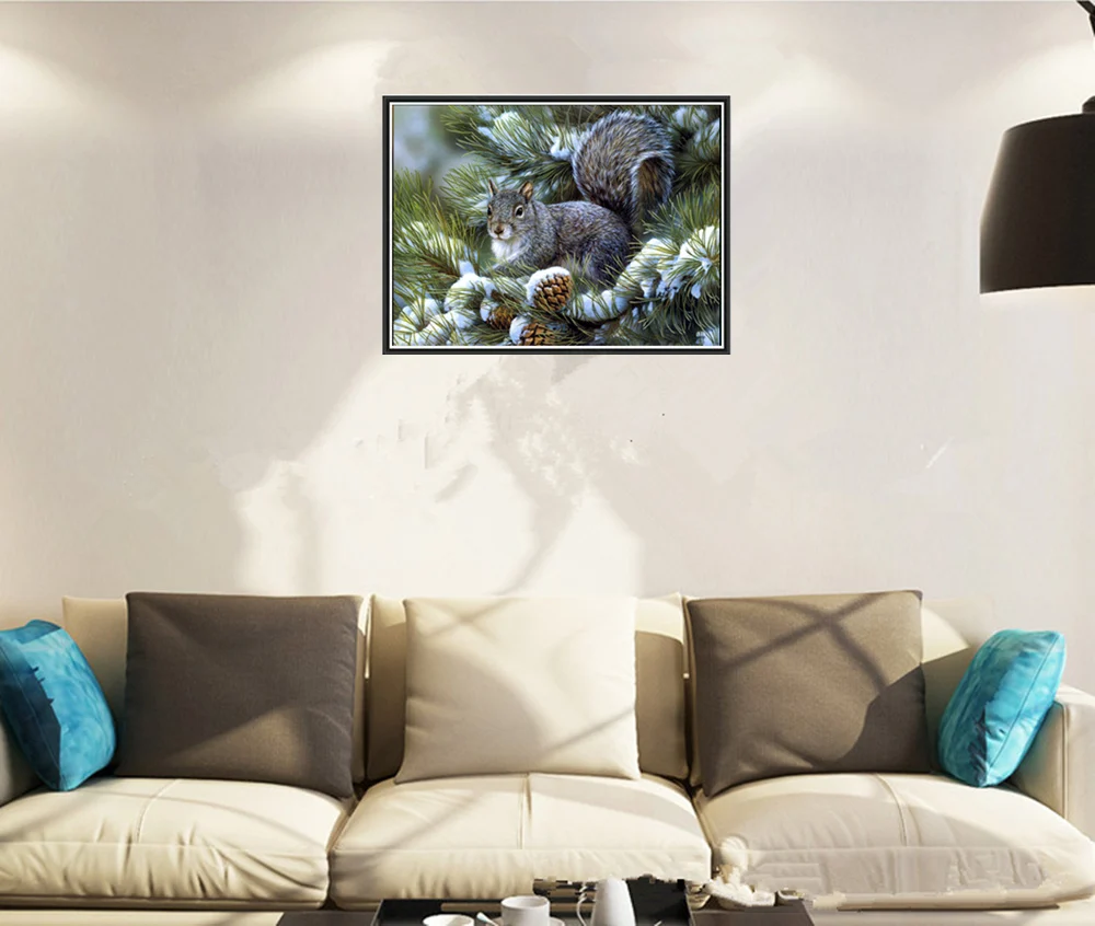 Алмазная вышивка в виде белки 5D круглая мозаика алмазная живопись комплекты