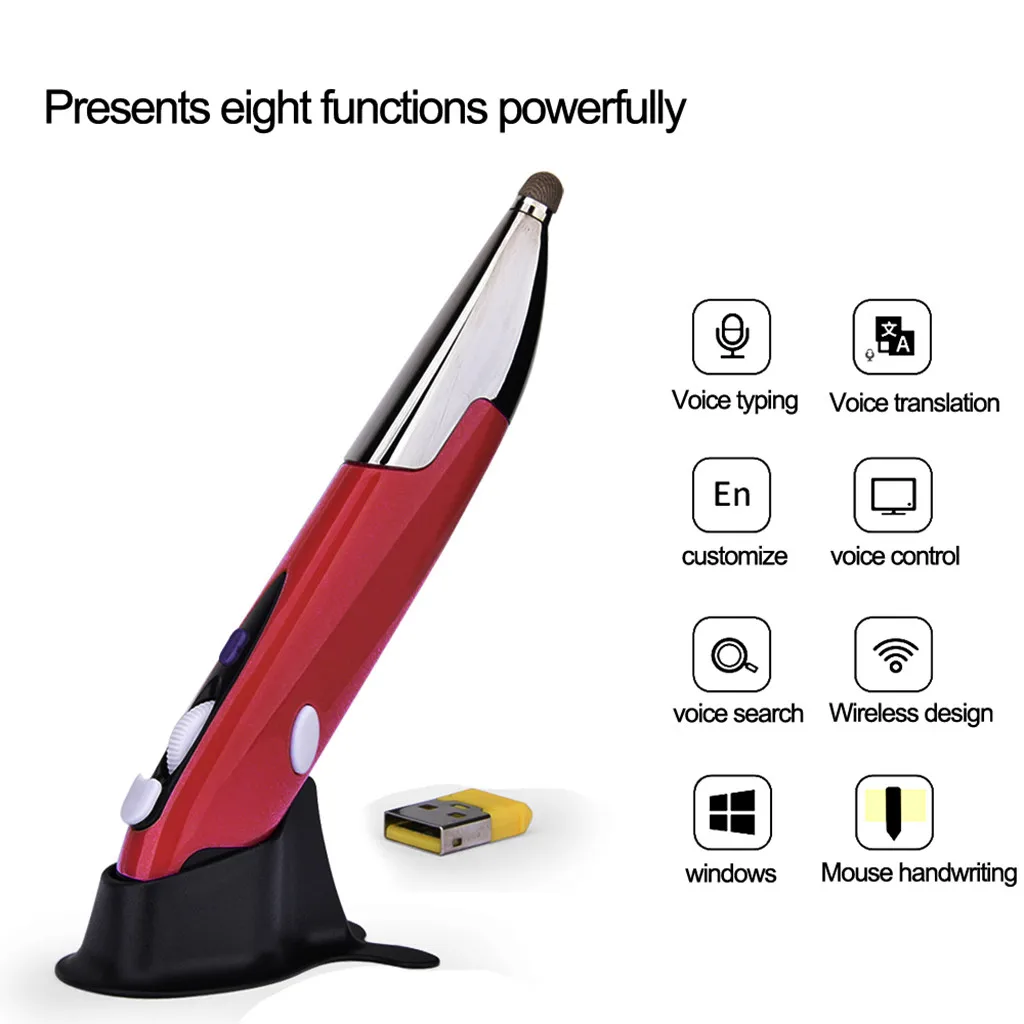 Мини 2 4 GHz беспроводная оптическая Ручка мышь регулируемая 1600 точек/дюйм USB