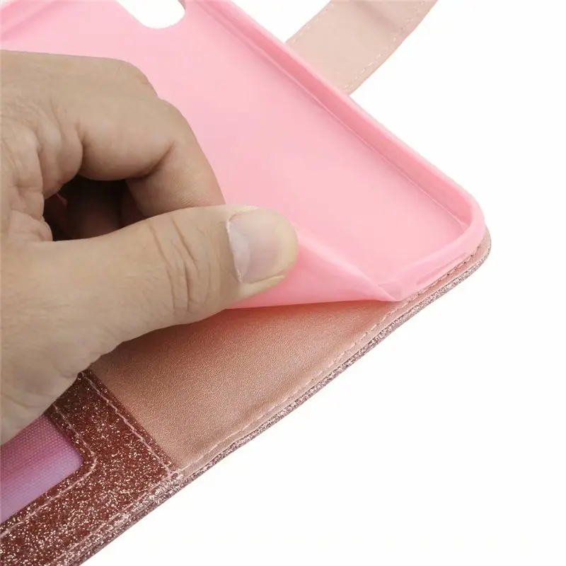 С сияющими блестками кожа для samsung Galaxy S10 S9 S8 S7 Note 9 8 A70 A50 A40 A20e A8 A6 A5 A3 J3 J5 J6 J7 Флип Чехол кошелек Чехол