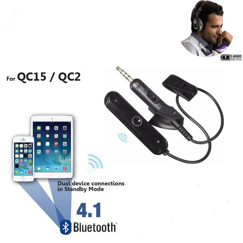Shelkee 3,5 мм Джек аудио кабель Bluetooth 4,1 Беспроводной адаптер кабель Замена пригодный для бозе QuietComfort2 QC2 QC15 наушников