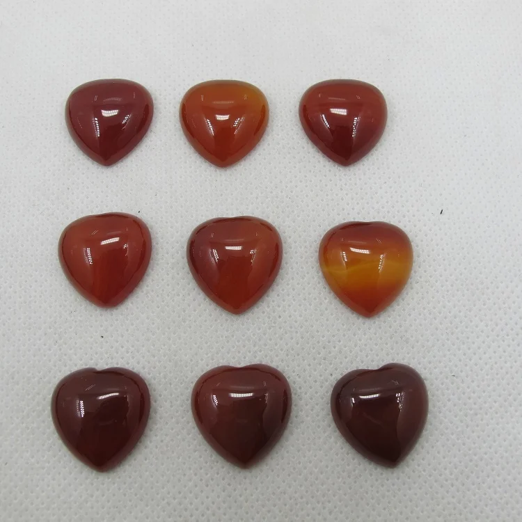 

Wholesale 5pcs/lot Natural Red Agate Carnelian Bead Cabochon 18mm Heart Gem stone Jewelry Cabochon Ring Face