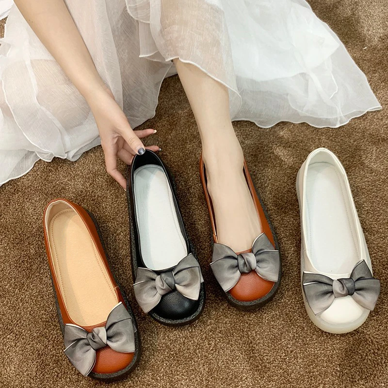 2019 г. новые туфли на плоской платформе женские Оксфордские слипоны с бантиком