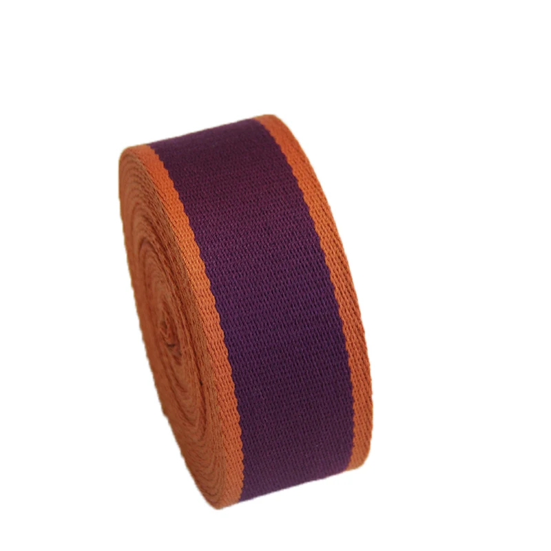 High Quality Polyester 2 Inch Wide 2MM Thickness For Brand Bag Strap Webbing Purple/Orange Color Sale |