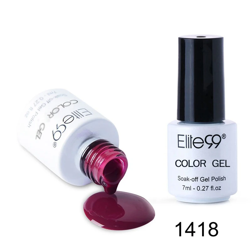 G1418 Dark Red Elite99 7 мл УФ чистый цвет серия Гель-лак для Ногтей Стойкий Гель-лак для ногтей Vernis полуперманентный гель-праймер для ногтей Лаки - Цвет: G1418 Dark Red