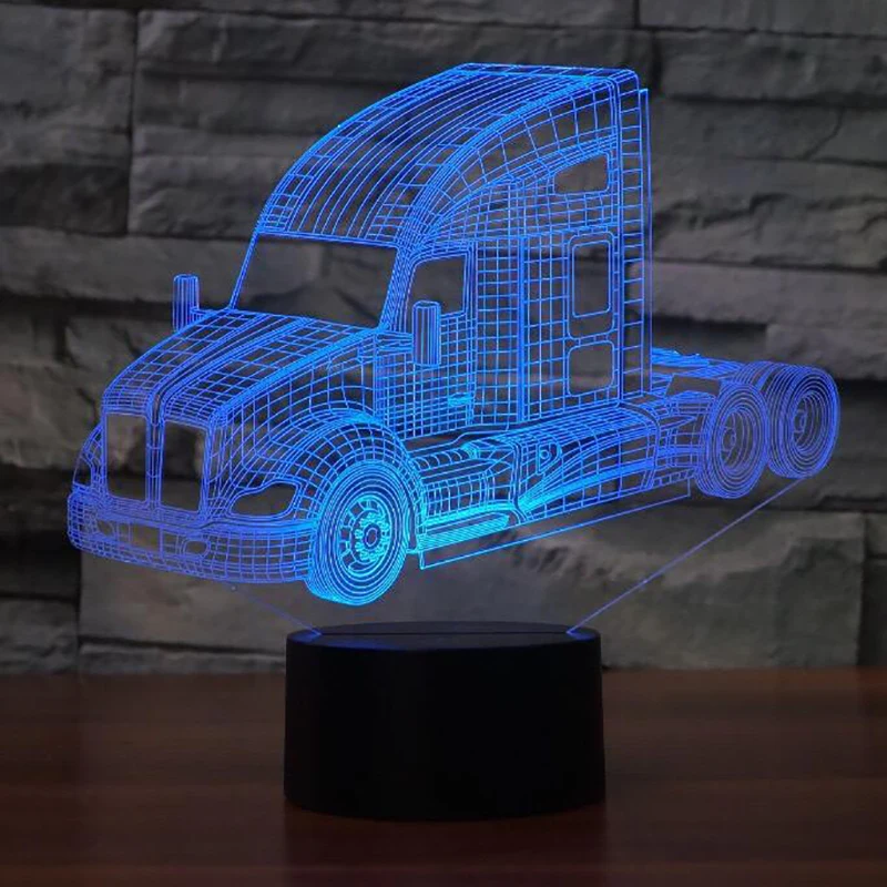 Грузовик Автобус смеситель контейнер грузовик пожарный 3D светодиодные ночные