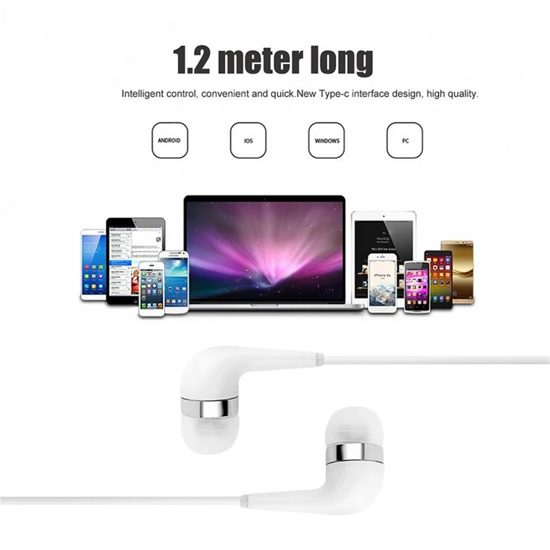 Тип-c Plug наушники высокого качества проводной управления наушников для huawei P20 Lite P9