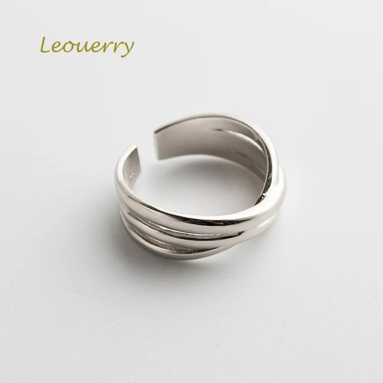 Leouerry 925 пробы серебряные Многослойные обмоточные кольца оригинальной формы