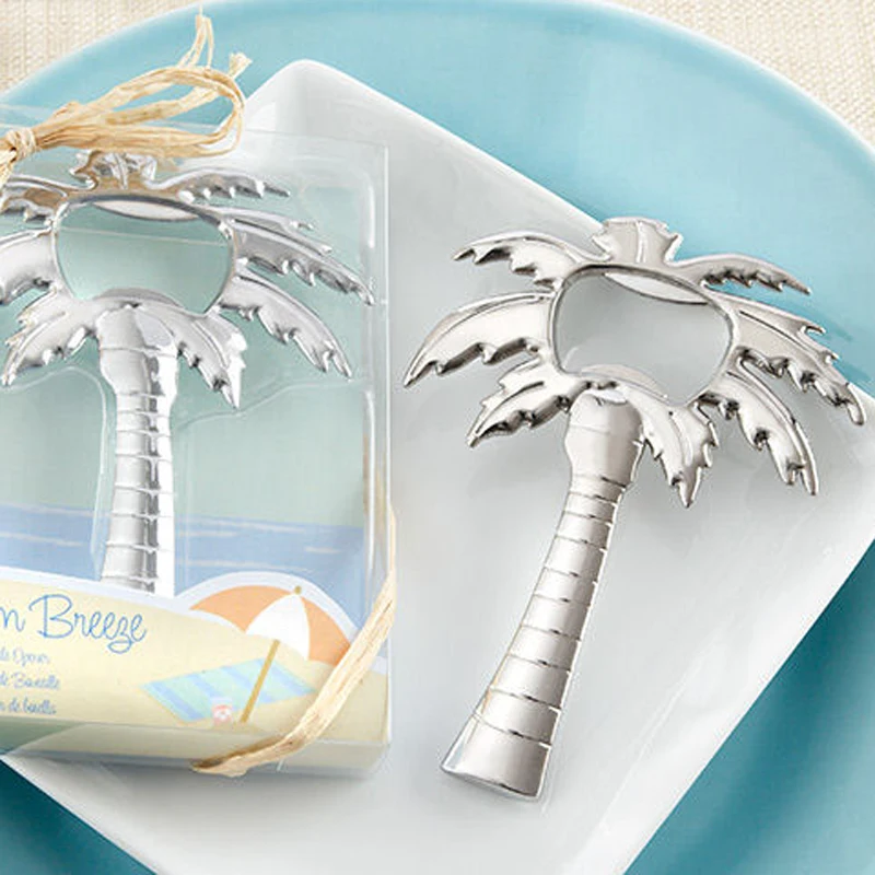 

"Palm Breeze" Chrome Palm Tree Bottle Opener 12PCS/LOT wedding bridal shower favor gift for men Free shipping