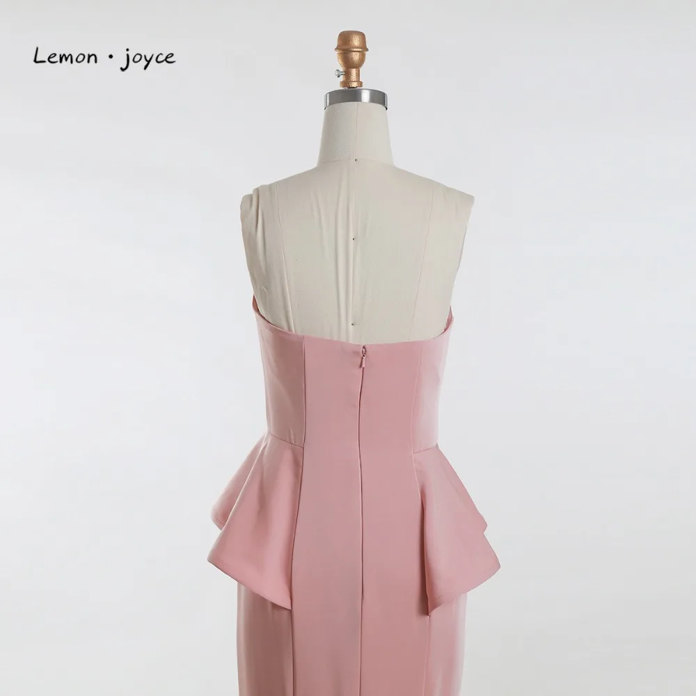 Элегантные вечерние платья для женщин Длинные Простые розовые в пол без бретелек