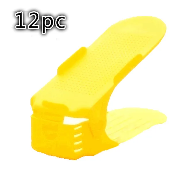 12Pcs Yellow 12 шт. органайзер для обуви для домашнего использования, современный двойной органайзер для хранения обуви, удобный Обувной Ящик для гостиной, органайзер для обуви, подставка Scarpiera - Цвет: 12Pcs Yellow