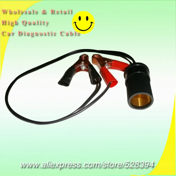 

For Car 12V Outlet For Battery Terminal Clip Socket Power 12 Volt Cigarette Lighter For Boat Caravan Battery crocodile cable