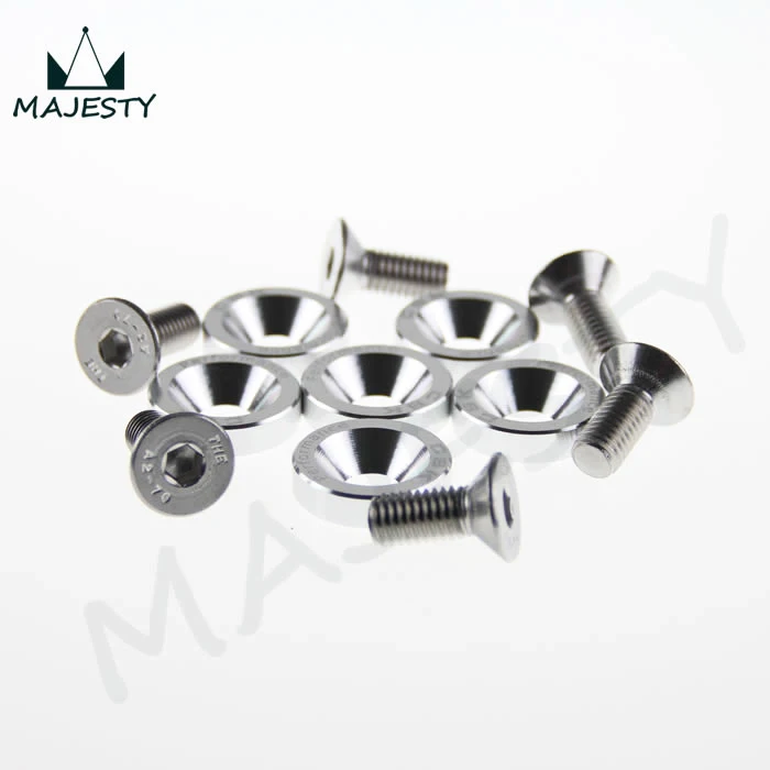 6 шт. M8 шестигранные крепежные детали крыло шайба бампер двигателя вогнутые винты