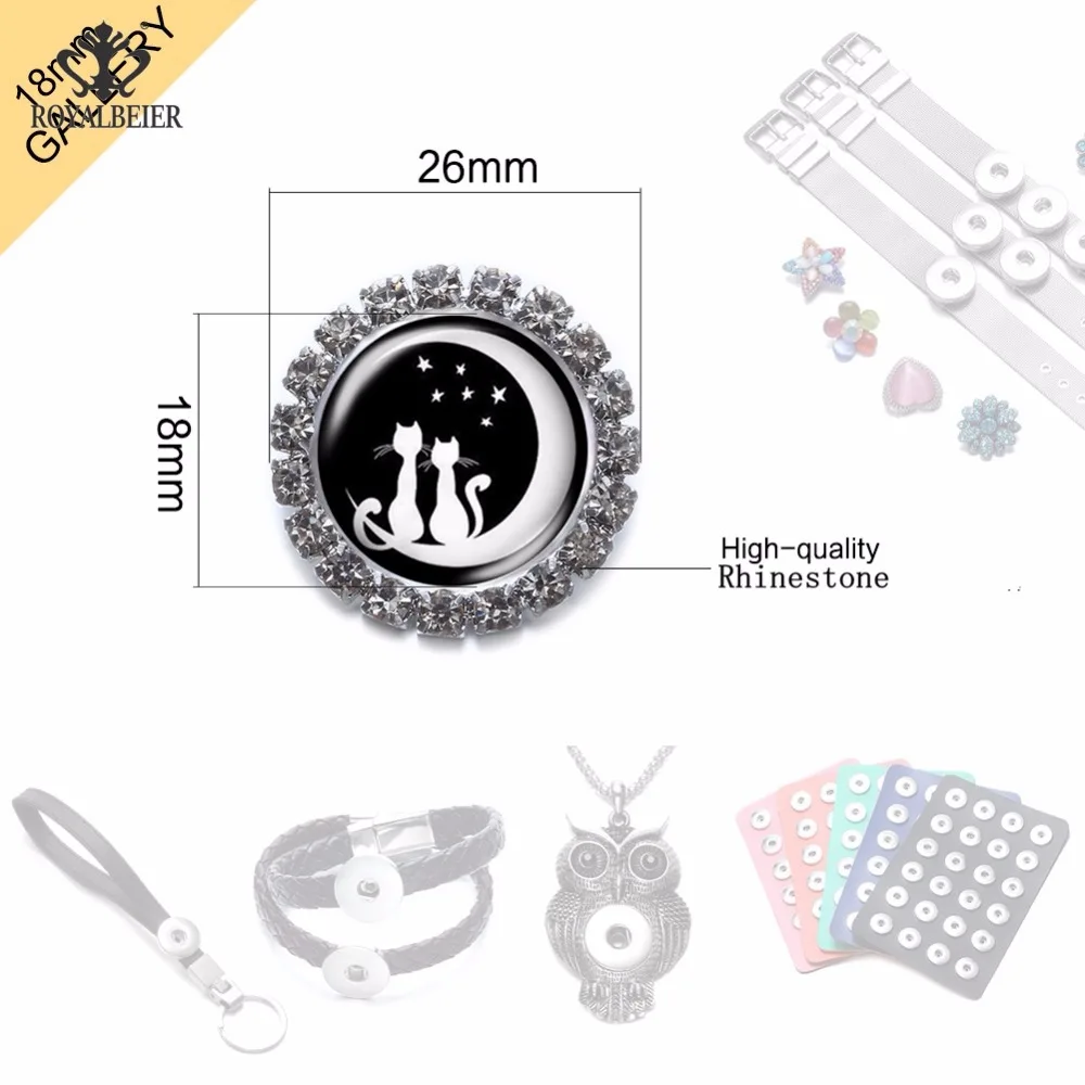 12 шт. кнопки 18 мм металлический Стекло горный хрусталь прелести Пейсли тема