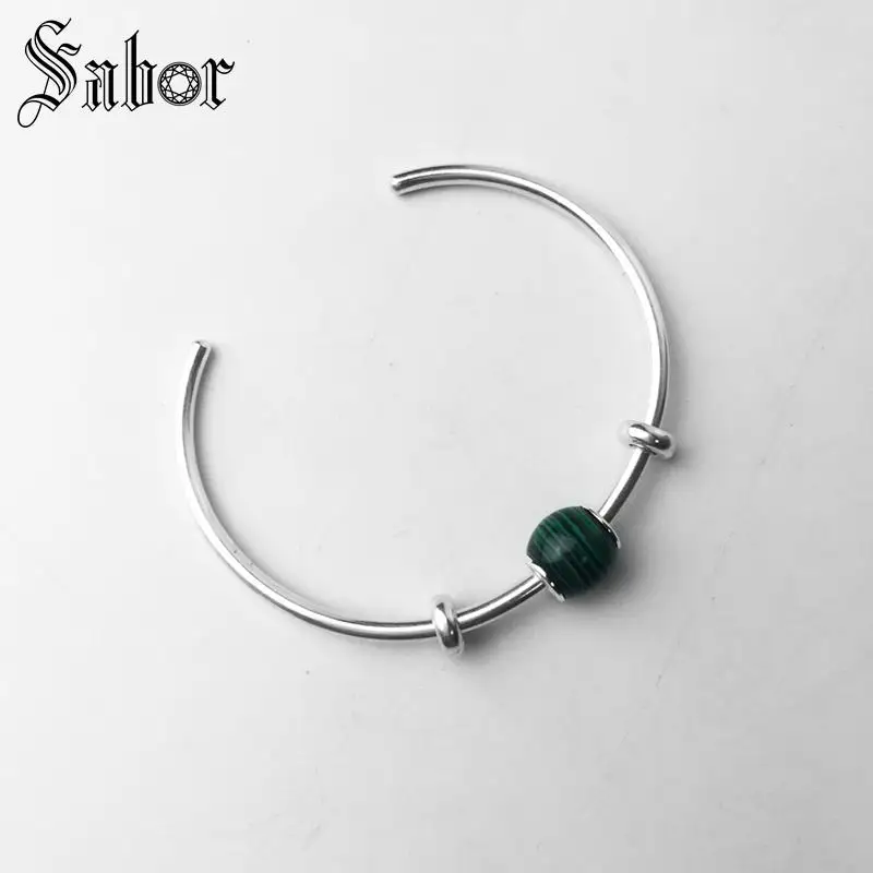 Тибетские серебристо-Зеленые Бусины с имитацией малахита DIY бусины кармы