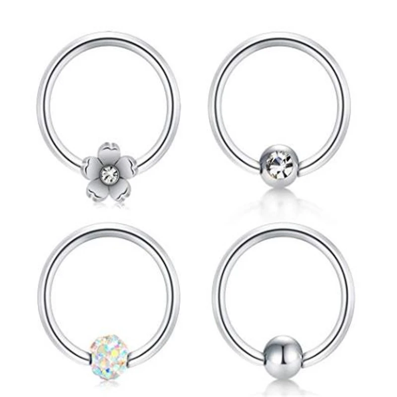 4 шт. 16G Trague из нержавеющей стали серьги-кольца Daith Нержавеющая сталь