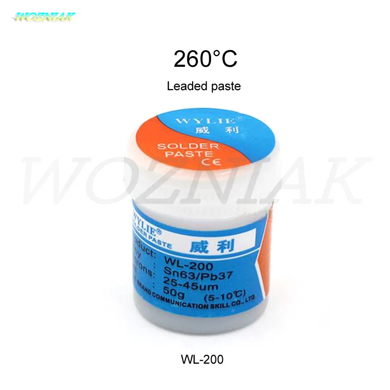wl-200 WYLIE Бессвинцовая паста для припоя для iphone мобильного телефона, олово для посадки при низкой температуре 138 градусов, олово для посадки припоя, ремонт - Цвет: wl-200