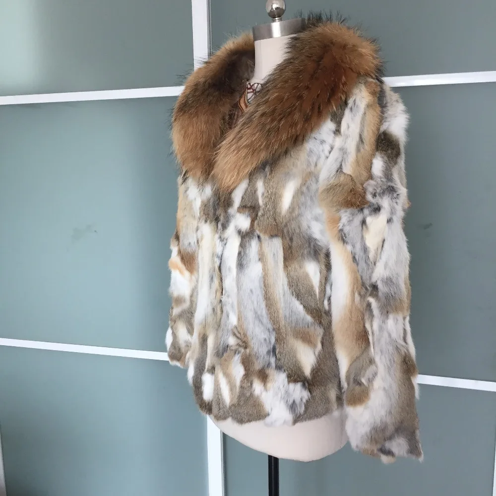 Шуба из 100% натурального кроличьего меха KSR63 2019|real rabbit fur coat|rabbit coatreal |