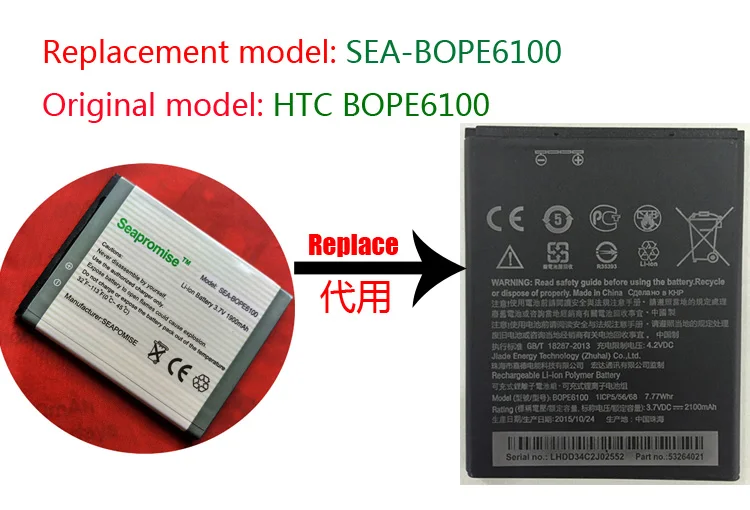 Аккумулятор BOPE6100 для HTCDesire 620620G D620h D620u Desire 820 Mini розничная продажа | Мобильные