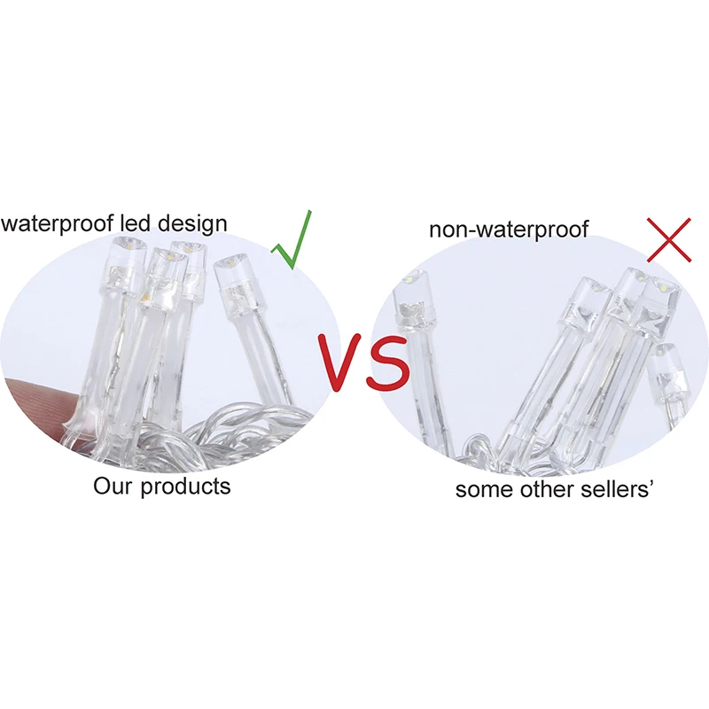 3X3M Led Icicle String Lights Christmas Fairy Garland Outdoor Home For Wedding/Curtain/Garden Decoration EU Plug | Лампы и освещение