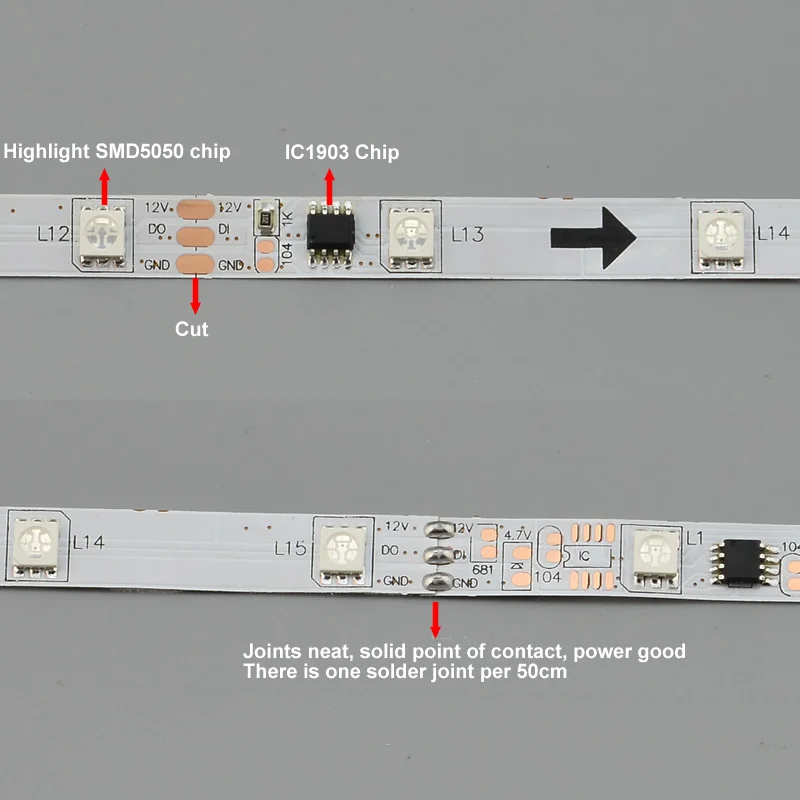 RGB Светодиодные ленты 5050 SMD гибкие полосы света 5 м светодиодный Клейкие лампа DC12V