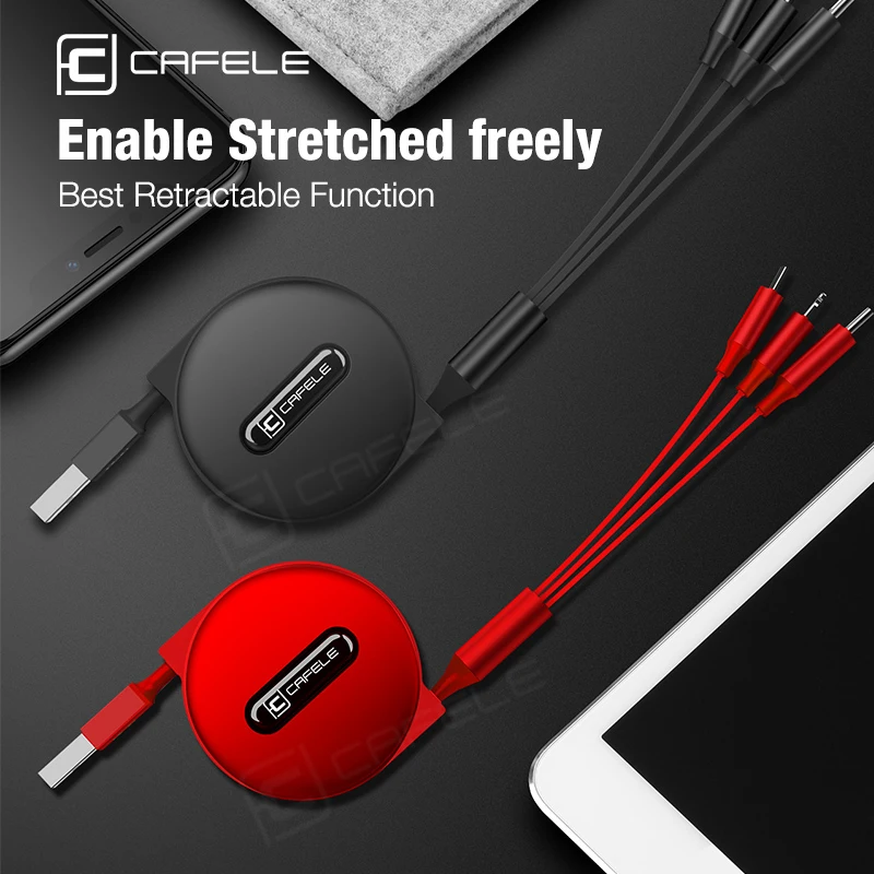 Зарядный кабель CAFELE 3 в 1 Micro USB Type C для телефонов Huawei iPhone Samsung Xiaomi|Кабели мобильных