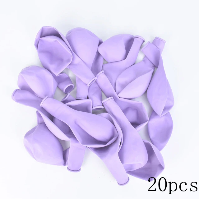 20pcs light purple 20 шт 12 дюймов многоцветная Пастельная цепь из резины Свадьба/День рождения фон с воздушными шарами декоративный шар цепь украшение арки - Цвет: 20pcs light purple