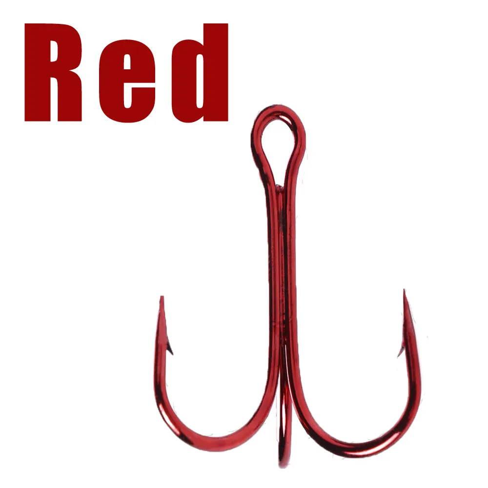 Red 10 шт./лот 1/0#1#2#4#-16# черный рыболовный крючок из высокоуглеродистой стали тройные перевернутые Крючки рыболовные снасти круглый изгиб высокие частоты для басов - Цвет: Red