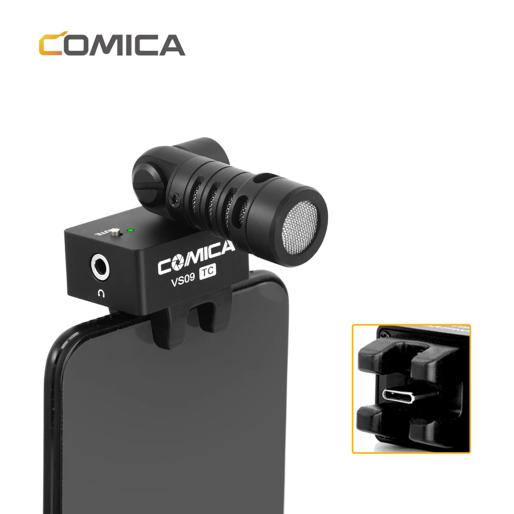 Comica CVM VS09 TYPE C беспроводной Vlog микрофон для смартфона видео Запись микрофона samsung