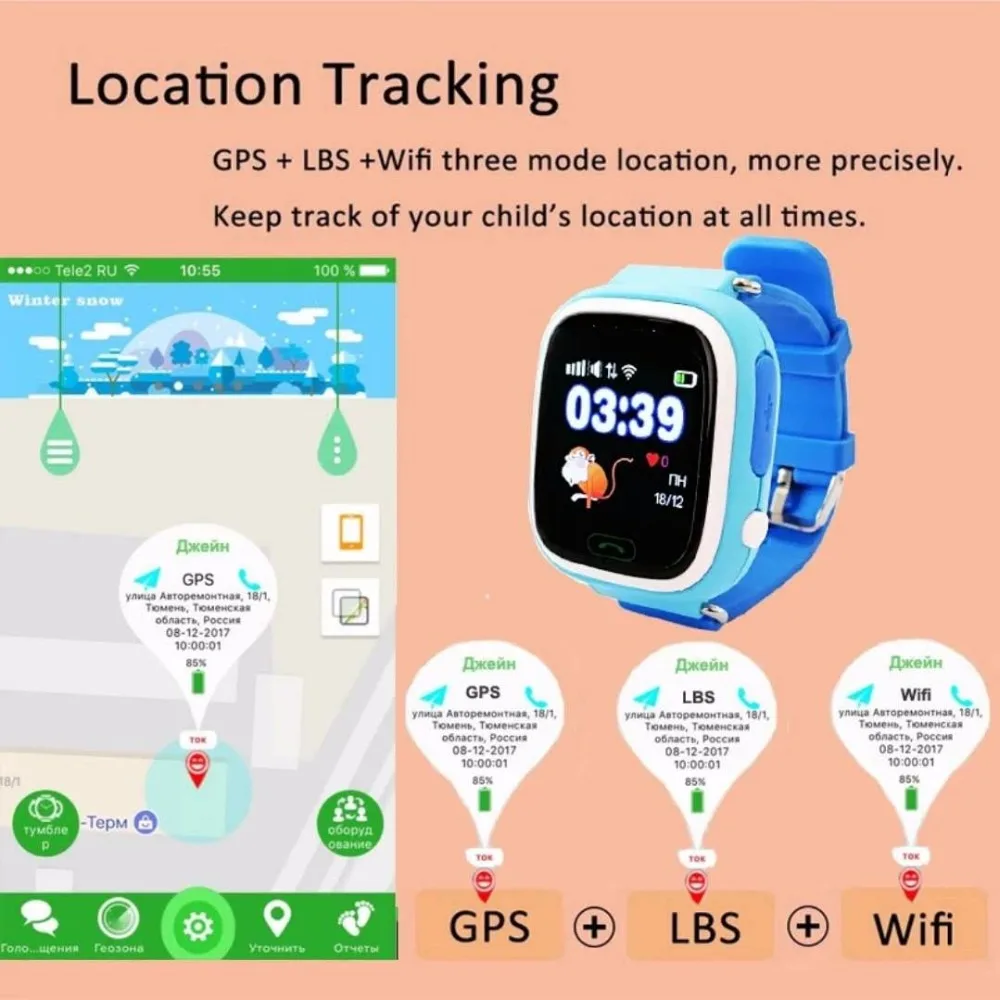 Gps SOS умные часы Детские Q90 WI-FI стилус для сенсорного экрана удаленный монитор