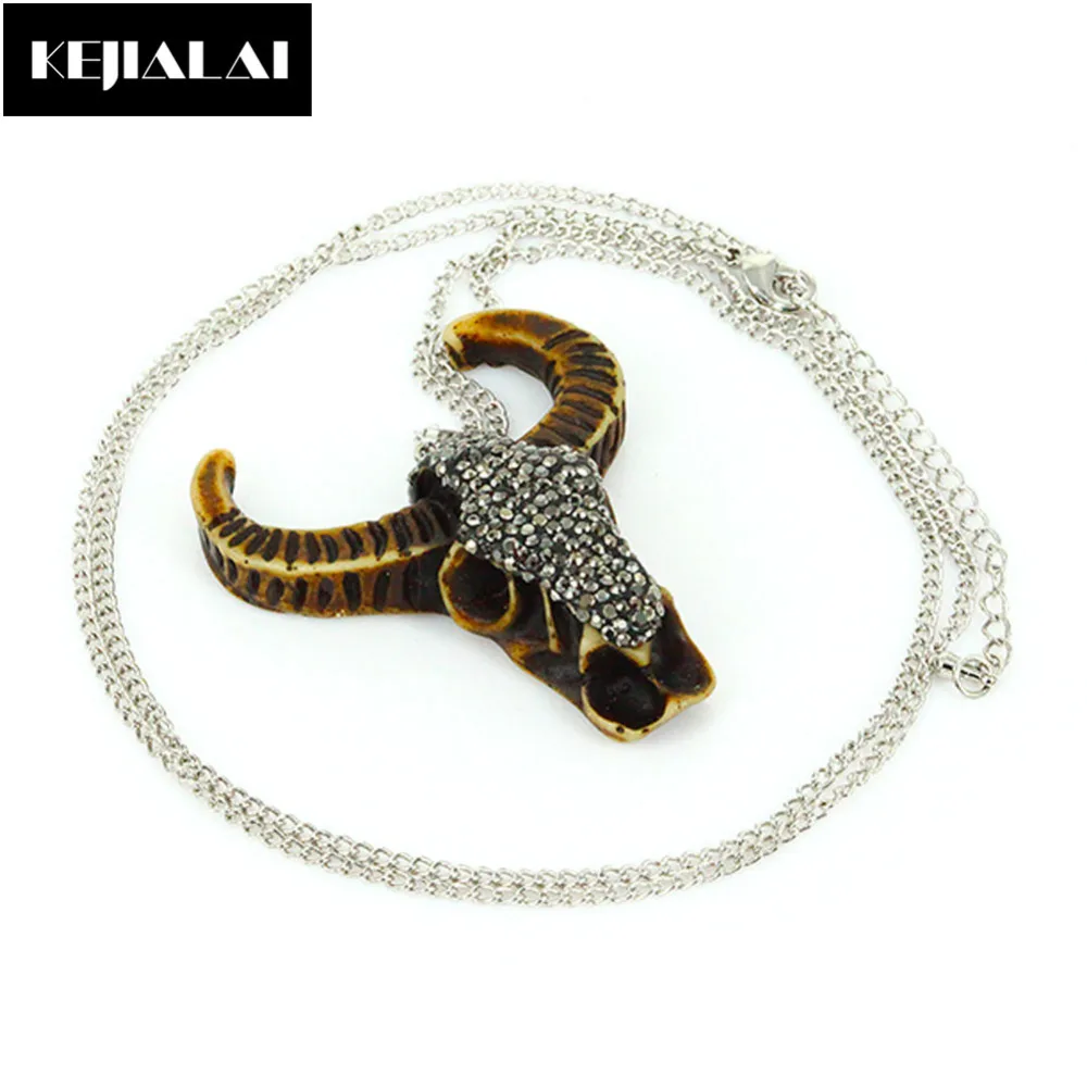 Кулон из искусственной кожи с козой ожерелье подвеской в виде Головы Быка Овцы