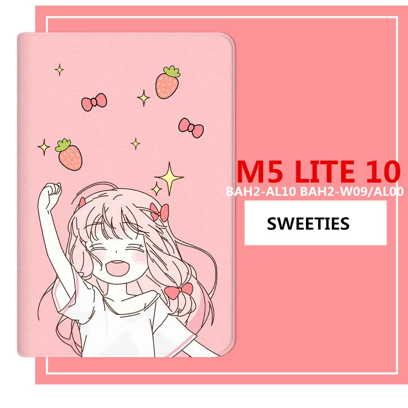 M5 LITE10 SWEETIES T5 10 умный откидной кожаный чехол с мультяшной девочкой персиком для huawei MediaPad M5 10 pro/M5 10,8 8," M5 Lite 10,1 чехол для планшета - Цвет: M5 LITE10 SWEETIES