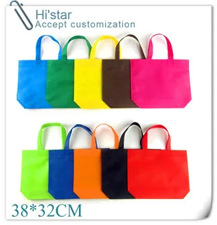 

38*32cm 20pcs/lot Customized Logo eco friendly Reusable non woven Shopping bags retail store packing bag Flat bags