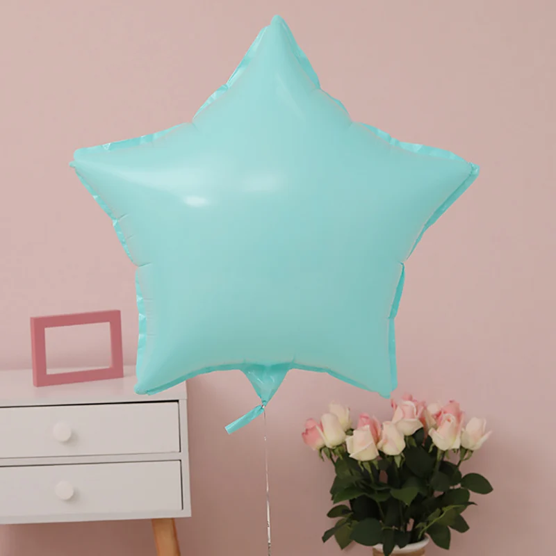 Blue stars 5 шт. 18 дюймов Гелиевый шар Звезда Сердце Форма свадьба большие алюминиевые фольги Воздушные шары праздничные украшения надувной подарок - Цвет: Blue stars