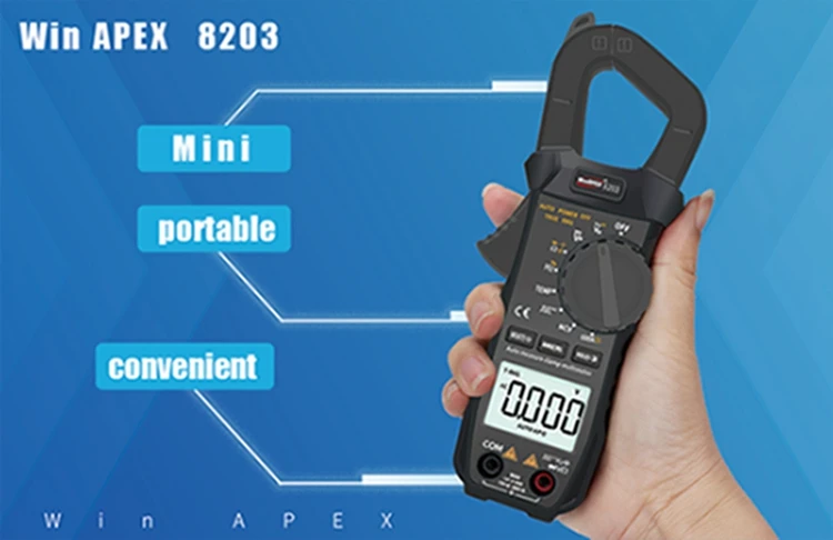 WinAPEX 600A цифровой токоизмерительный прибор с ЖК-дисплеем AutoRange AC/DC Ток Напряжение сопротивление емкость квадратный темп True RMS тест фонарик
