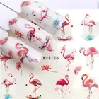 Переводные наклейки для ногтей, 32 дизайна, фламинго, фруктыцветы