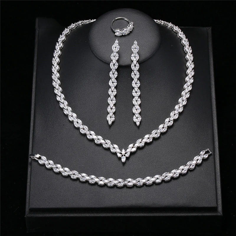 Набор ювелирных изделий из стерлингового серебра 925 пробы для свадьбы