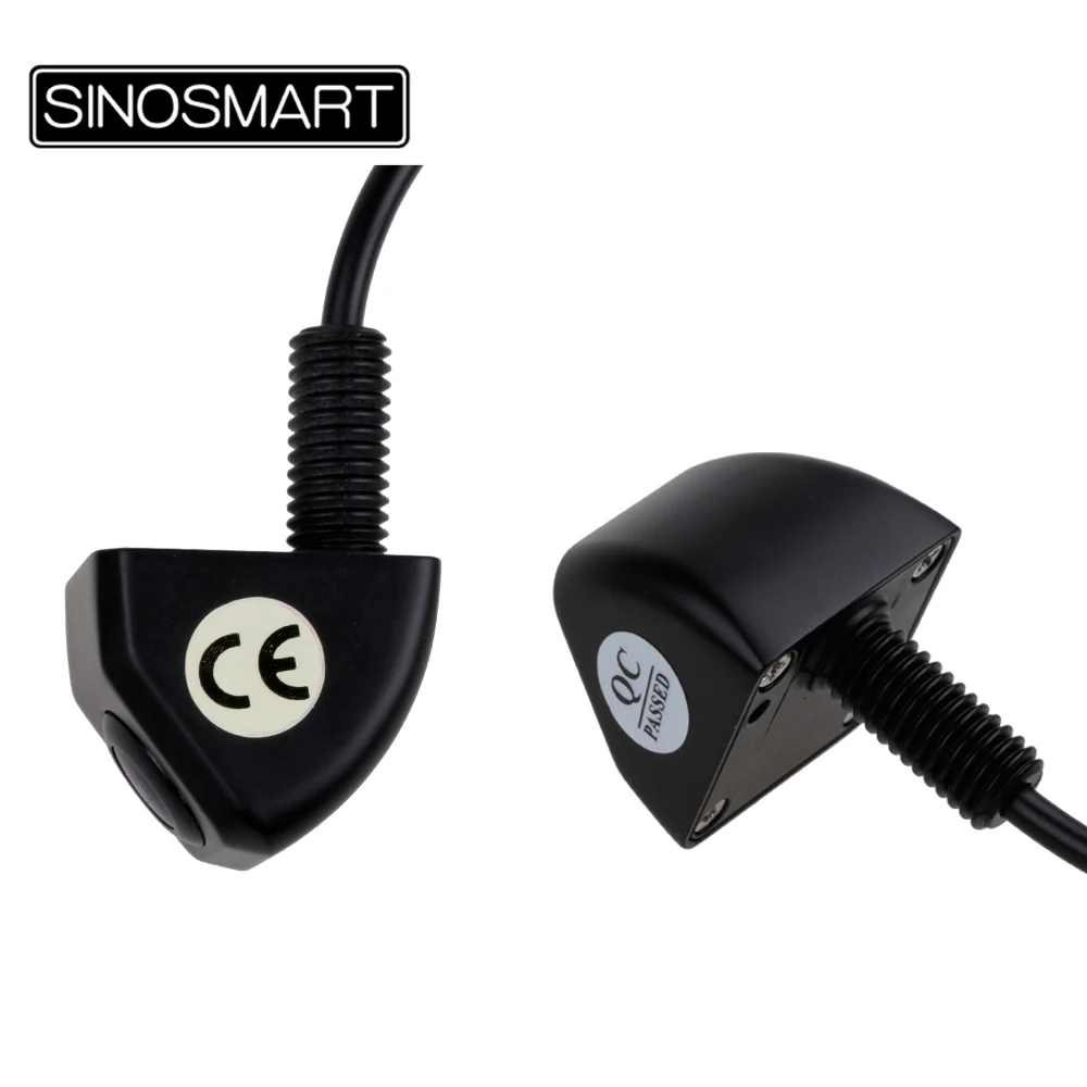 SINOSMART Universal Parking Reversing Backup Camera for Car Vehicle Stainless Metal Chrome Black Small Size