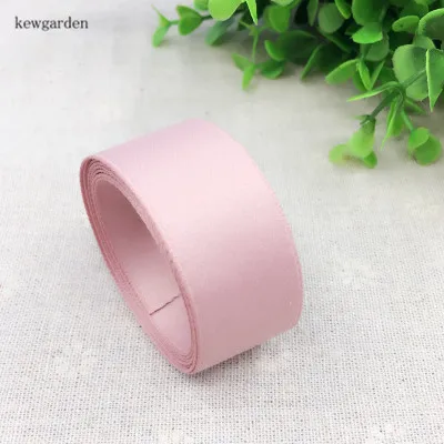 Розовый Kewgarden DIY брошь серьги бант для волос аксессуары атласные ленты матовая хлопковая лента 3/" 1" 1," вручную изготовленная лента тесьма 10 ярдов - Цвет: Розовый
