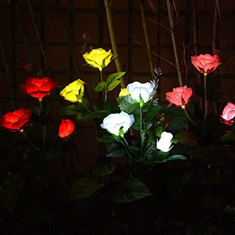 Solar Outdoor Rose Flower LED Lights for Wedding Light New Year Party Decoration | Лампы и освещение